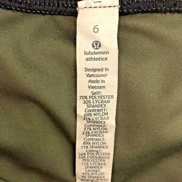 Lululemon Women's 6‎ Inspire Tight II Chevron Shuffle Fatigue Green Leggings - Picture 5 of 5